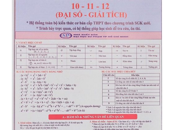Tóm Tắt Kiến Thức Toán 10-11-12 - Đại Số - Giải Tích PDF