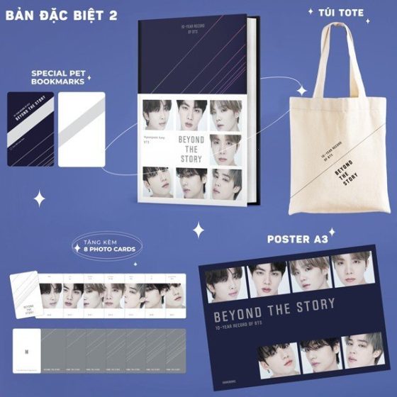 10-Year Record Of BTS - Beyond The Story - Tặng Kèm 1 PET Bookmark 8 Photo Cards 1 Poster A3 1 Túi Tote PDF